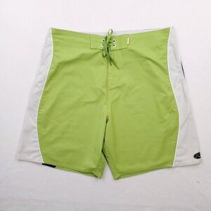 Quiksilver Board Shorts Mens 38 Green‎ Blue Gray Colorblock Bathing Suit Trunks